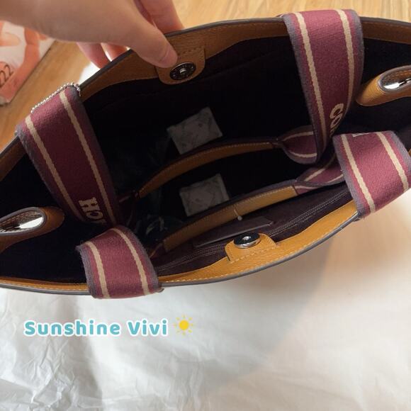 NWT COACH Large Smith Tote Pebble Leather CM716 Penny Multi Brown - Picture 3 of 13